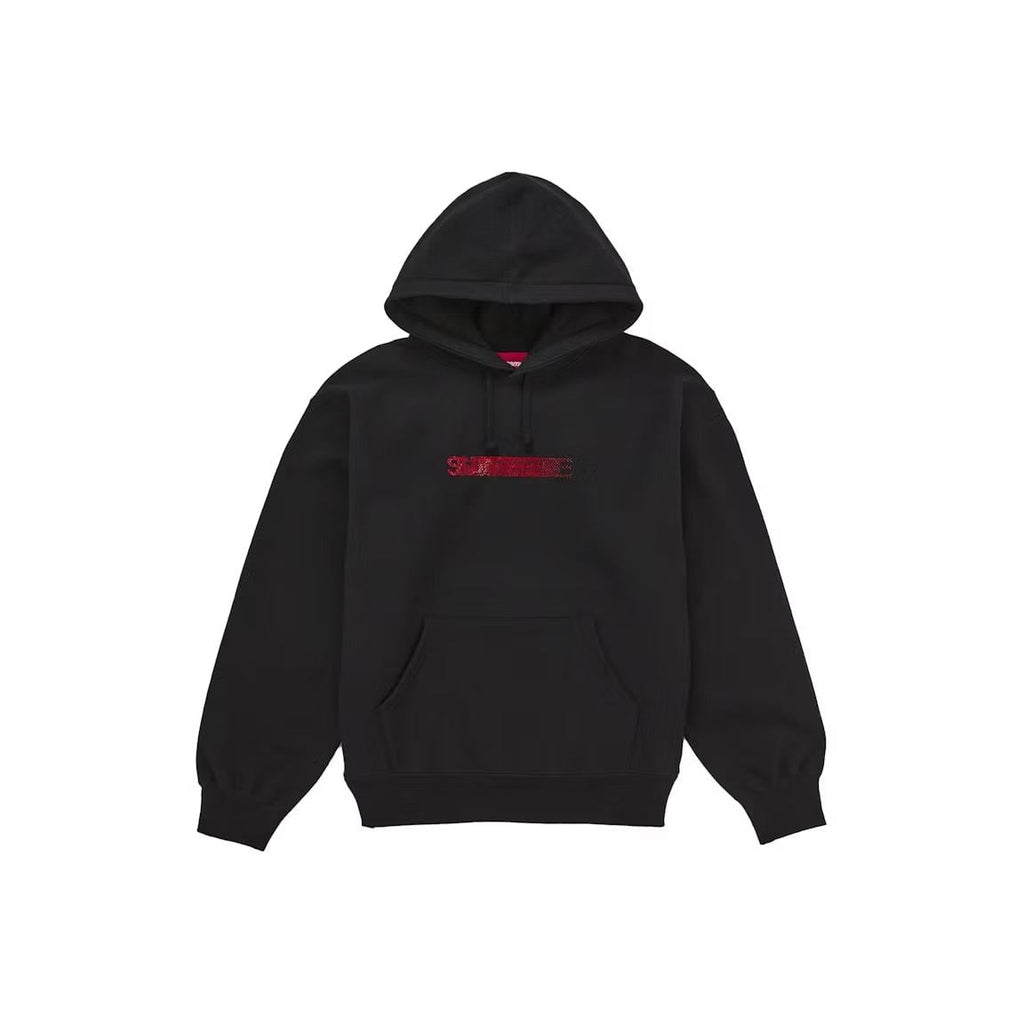 Supreme Swarovski Motion Logo Hooded Sweatshirt Black