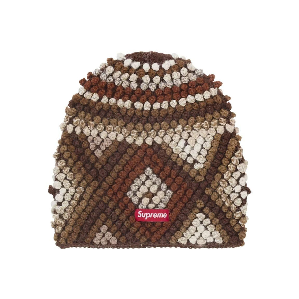 Supreme Textured Knit Beanie Brown