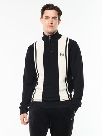 Young Line Knit Polo- Black/ Gardenia