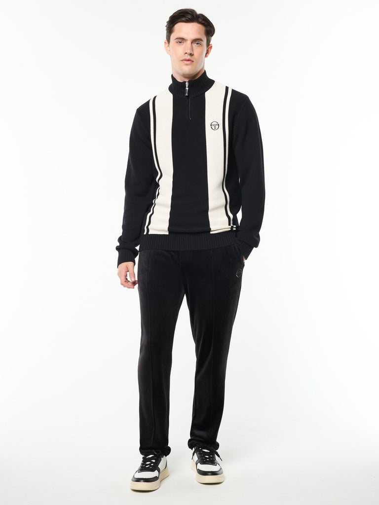 Young Line Knit Polo- Black/ Gardenia