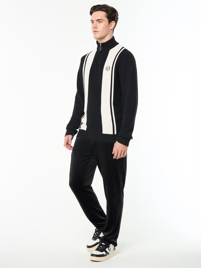 Young Line Knit Polo- Black/ Gardenia