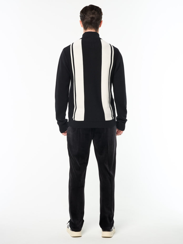 Young Line Knit Polo- Black/ Gardenia