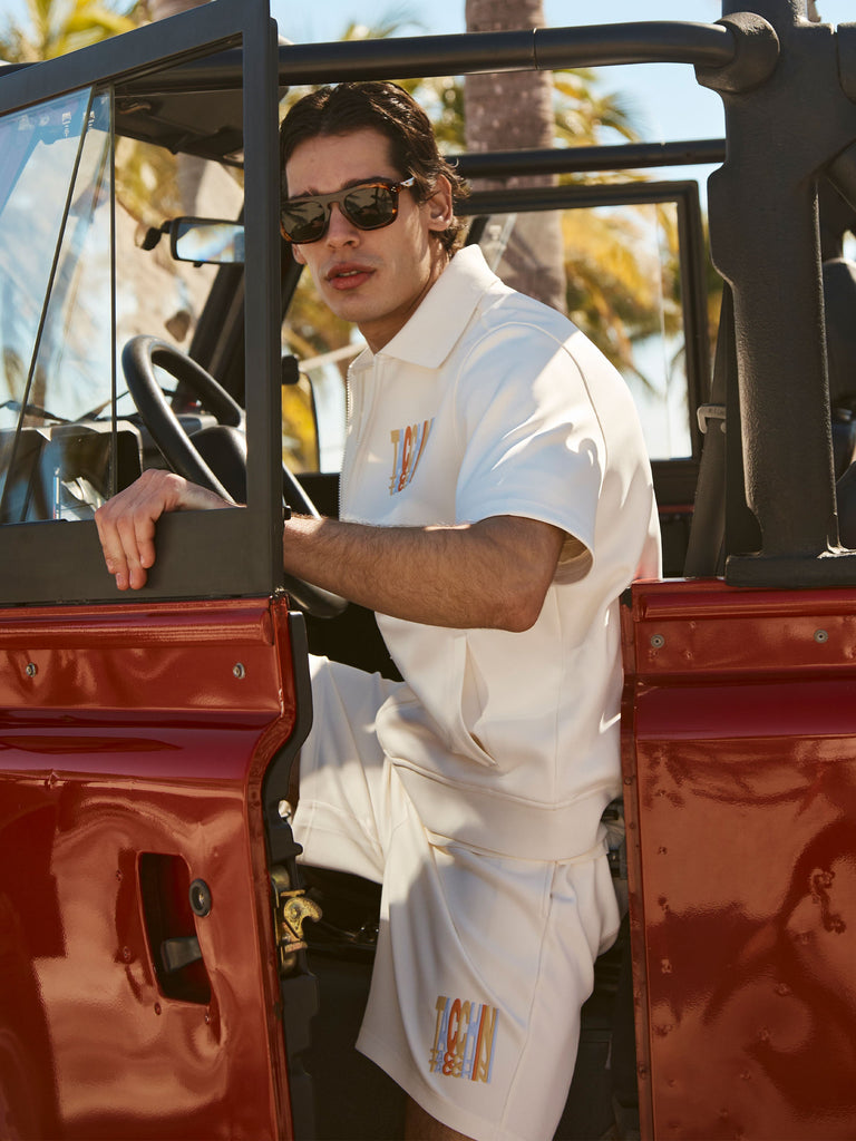 Urso Short Sleeve Track Jacket- Gardenia