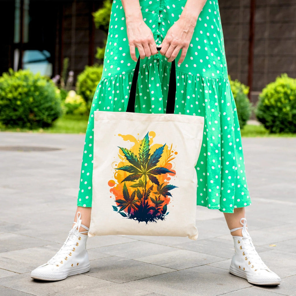 Warm Cannabis Paradise Weed Tote Bag