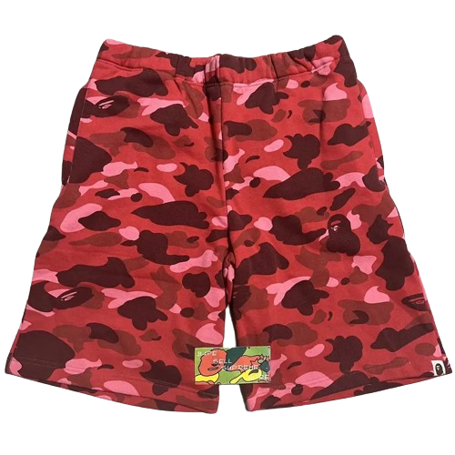 BAPE Red camo short sweat pants
