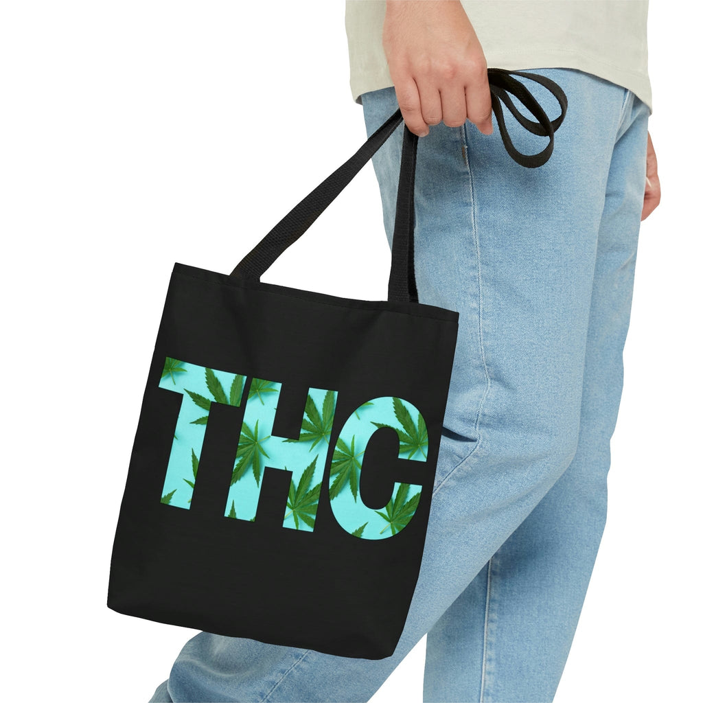 THC Cannabis Black Tote Bag