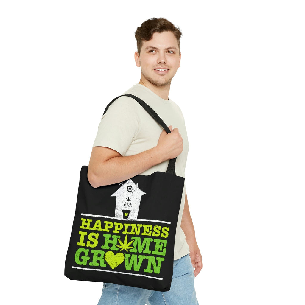 Happiness is Homegrown Black Tote Bag