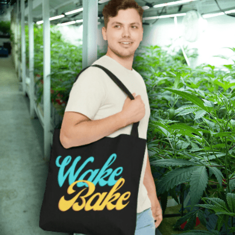 Wake & Bake Black Tote Bag