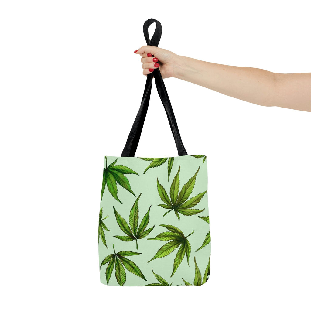 Green Marijuana Leaves Tote Bag