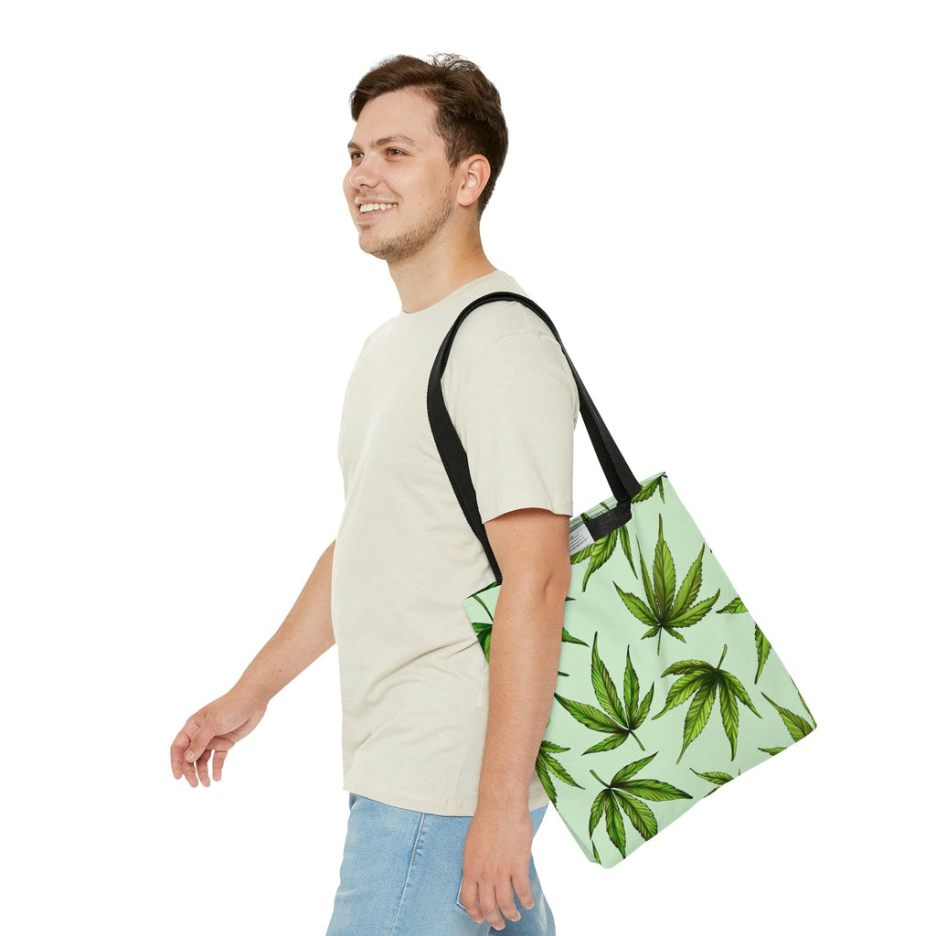Green Marijuana Leaves Tote Bag