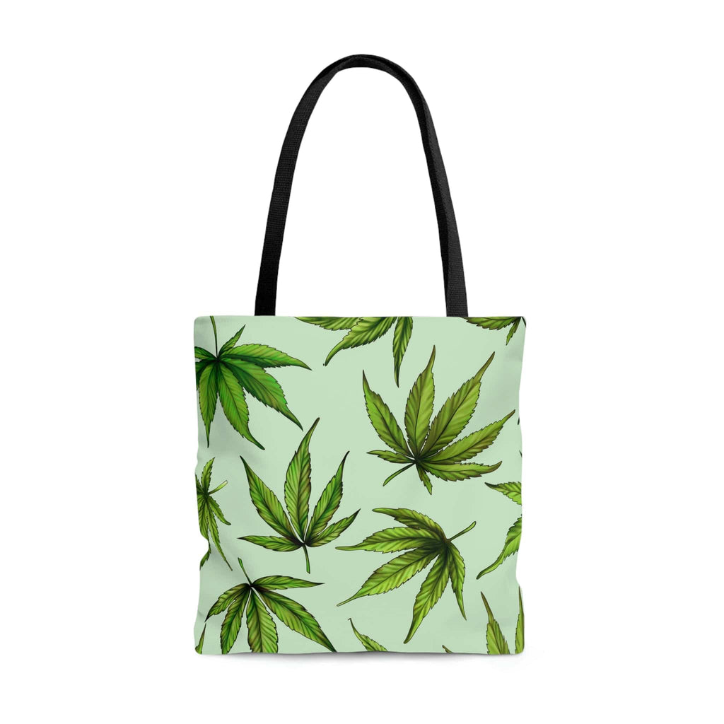 Green Marijuana Leaves Tote Bag