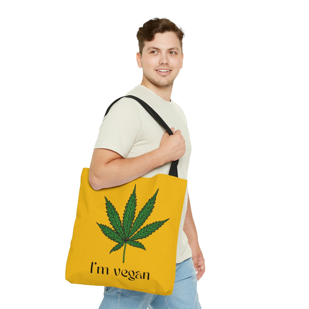 I'm Vegan Yellow Ganja Tote Bag