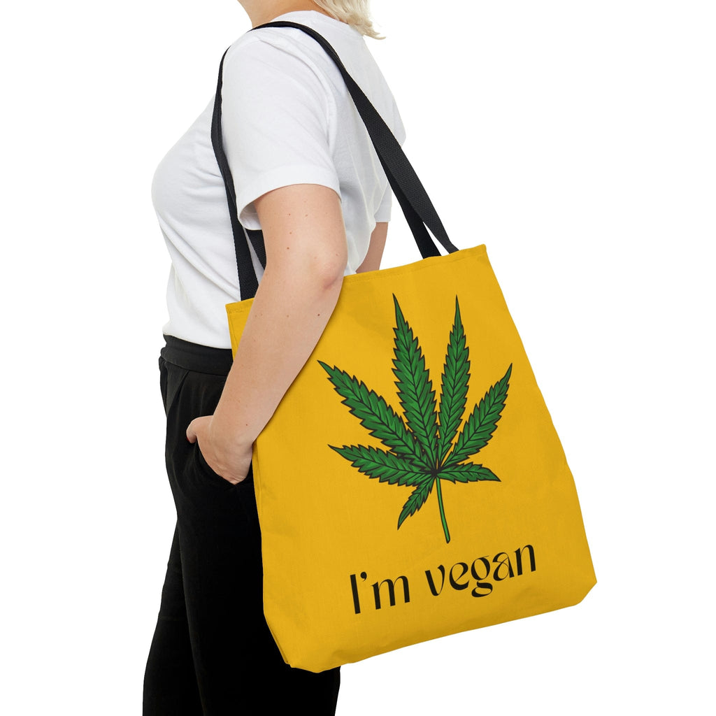 I'm Vegan Yellow Ganja Tote Bag