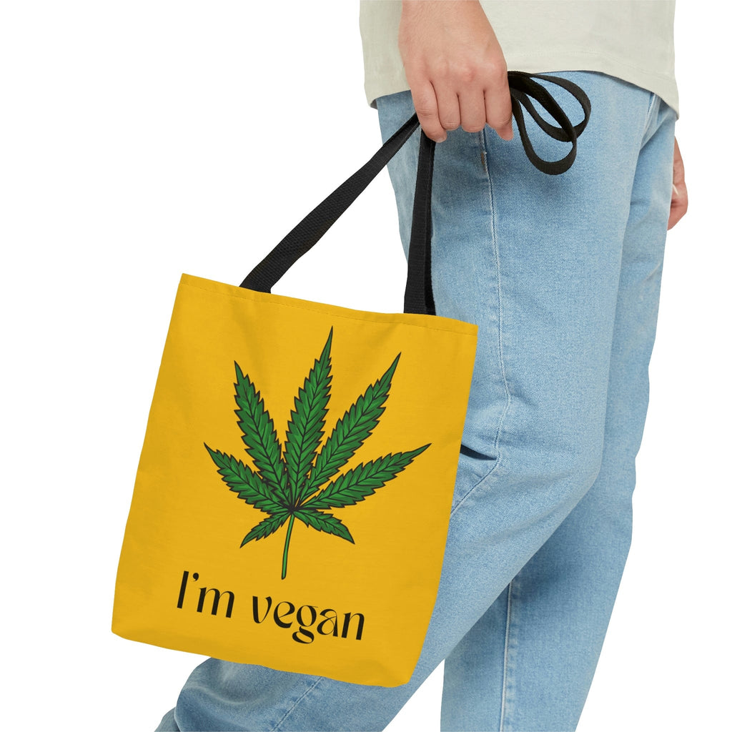 I'm Vegan Yellow Ganja Tote Bag