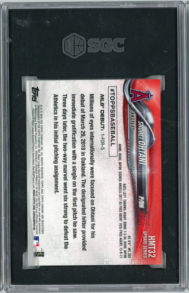 Graded 2018 Topps Chrome Update Shohei Ohtani #HMT32 Rookie RC Baseball Card SGC 10 Gem Mint