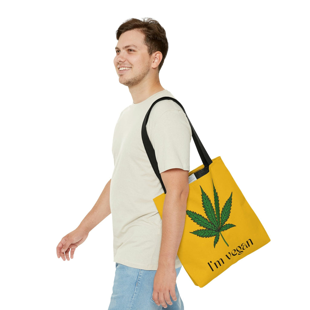 I'm Vegan Yellow Ganja Tote Bag