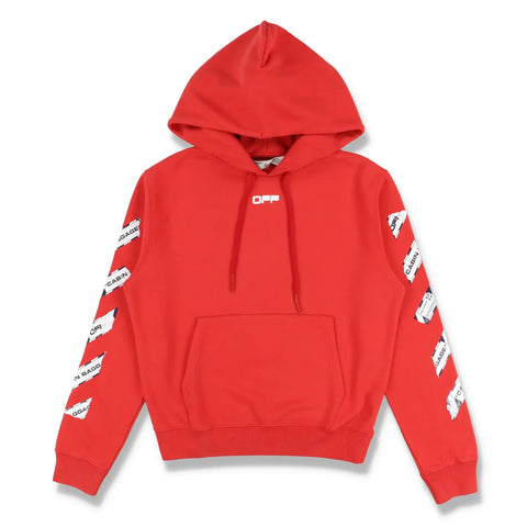 OFF-WHITE Airport Tape Hoodie (Red)