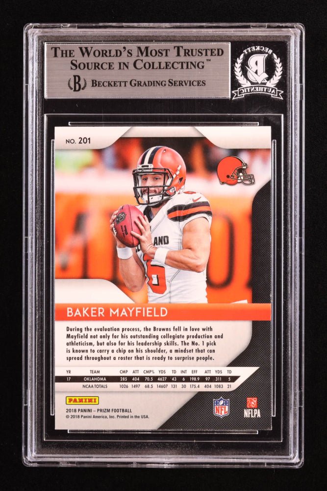 Baker Mayfield Signed 2018 Panini Prizm #201 RC (BGS) Rookie Card