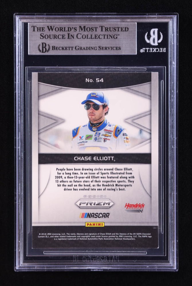 Chase Elliott Signed 2018 Panini Prizm #54 VOR (BGS)