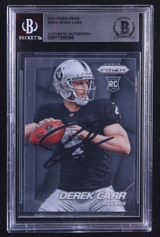 Derek Carr Signed 2014 Panini Prizm #257A RC (BGS) Rookie Card