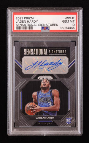 Jaden Hardy 2022-23 Panini Prizm Sensational Signatures #74 RC (PSA 10)