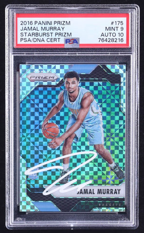 Jamal Murray Signed 2016-17 Panini Prizm Prizms Starburst #175 RC (PSA 9 | Autograph Grade 10)