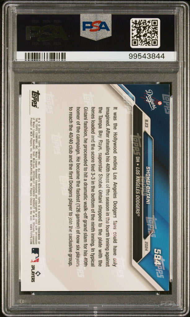 Graded 2024 Topps Now Shohei Ohtani #584 Grand Fashion! 1st Dodgers Player in 40/40 Club Baseball Card PSA 10 Gem Mint