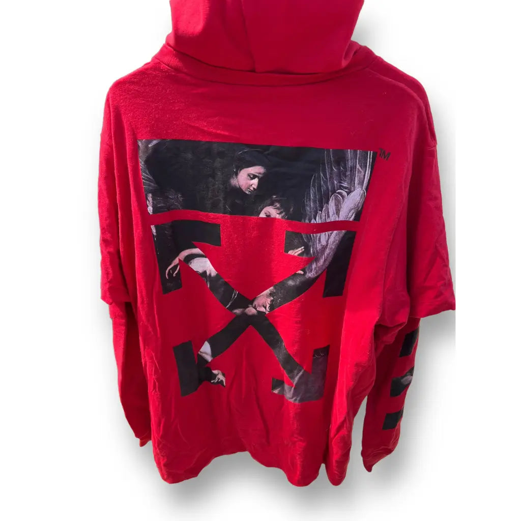 Off-White Double Lay Red Hoodie