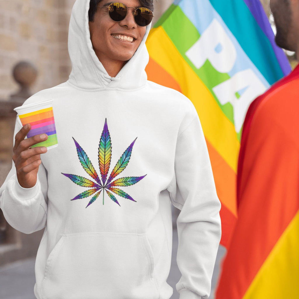 Men's Rainbow Weed Hoodies