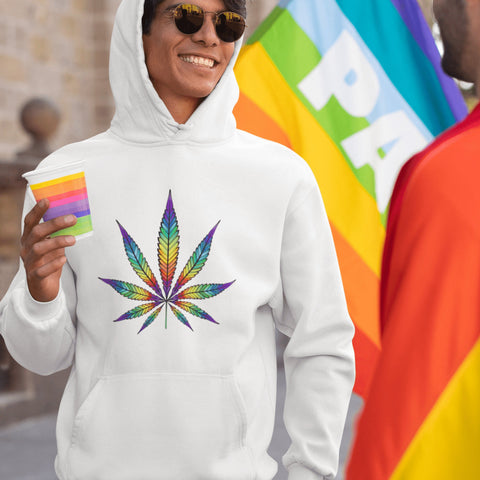 Men's Rainbow Weed Hoodies