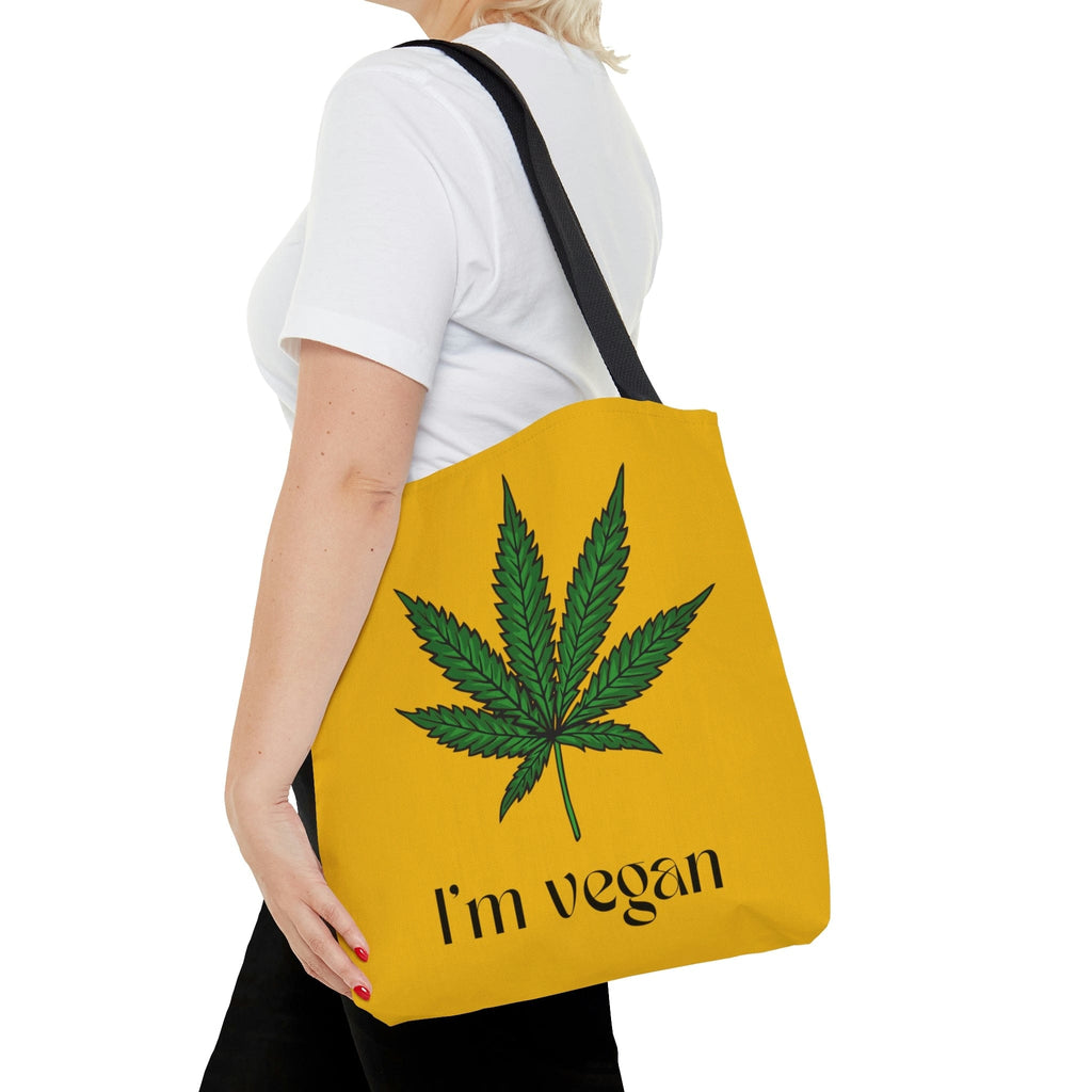 I'm Vegan Yellow Ganja Tote Bag
