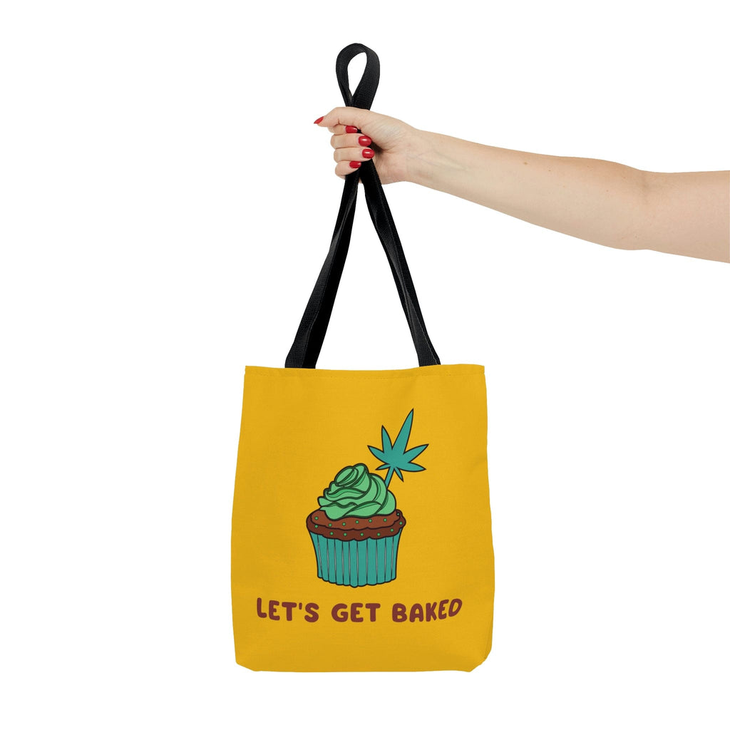 Let's Get Baked Cannabis Yellow Tote Bag