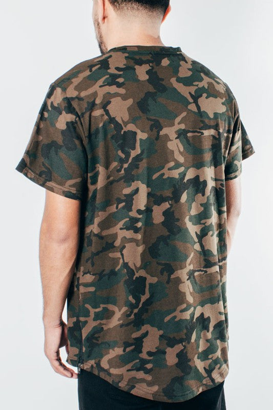 Side Zip Camo Tee