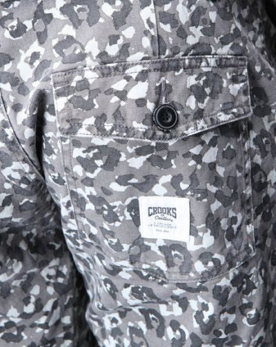 Crooks & Castles Cabela Camo Shorts Grey