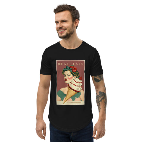 BEAUTLAIG - She Likes Ice Cream Curved Hem T-Shirt