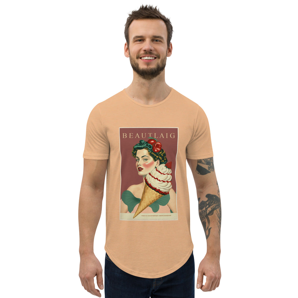 BEAUTLAIG - She Likes Ice Cream Curved Hem T-Shirt