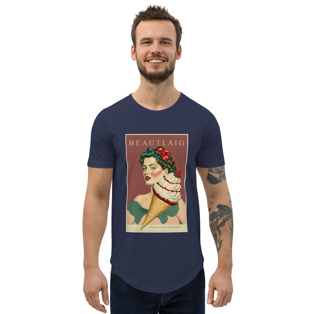 BEAUTLAIG - She Likes Ice Cream Curved Hem T-Shirt