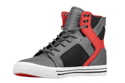 Supra Skytop Black Grey Red